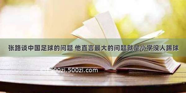 张路谈中国足球的问题 他直言最大的问题就是小学没人踢球