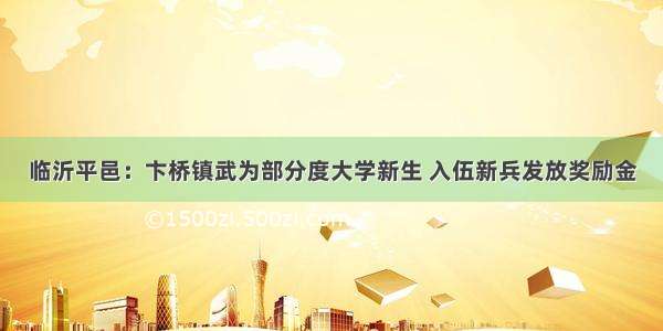 临沂平邑：卞桥镇武为部分度大学新生 入伍新兵发放奖励金