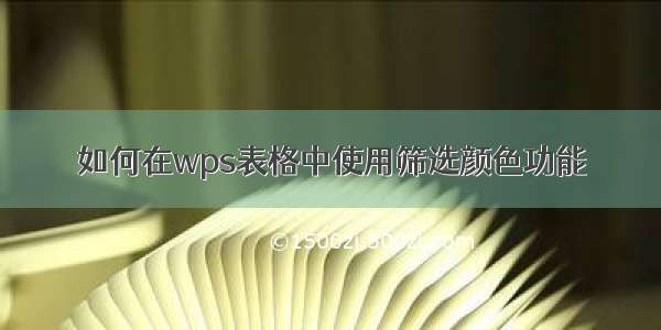 如何在wps表格中使用筛选颜色功能