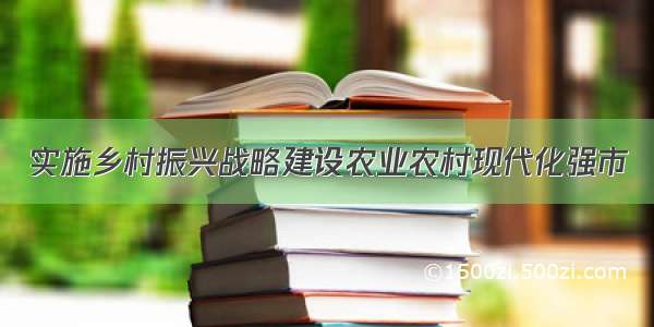 实施乡村振兴战略建设农业农村现代化强市