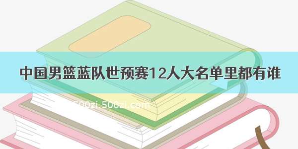 中国男篮蓝队世预赛12人大名单里都有谁