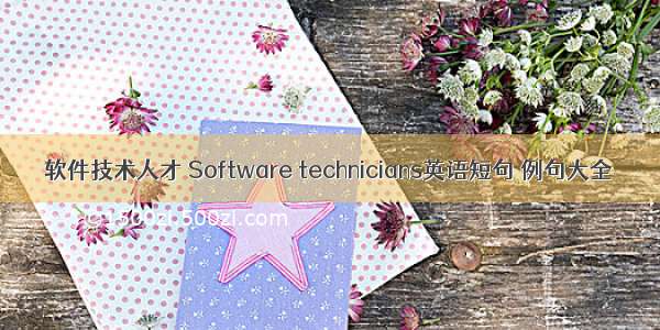 软件技术人才 Software technicians英语短句 例句大全