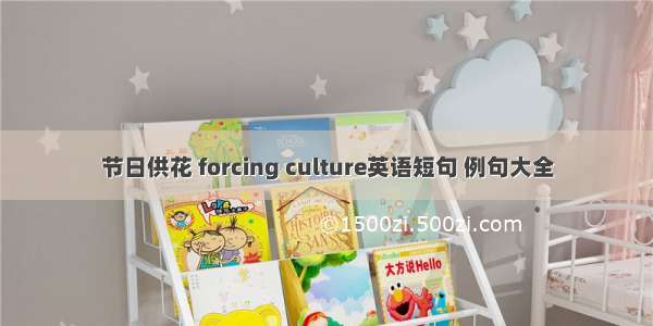 节日供花 forcing culture英语短句 例句大全