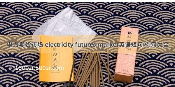 电力期货市场 electricity futures market英语短句 例句大全