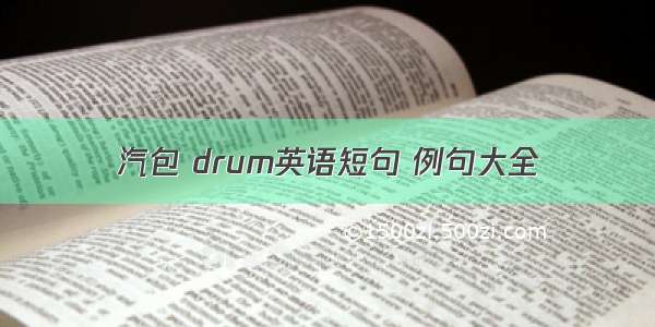 汽包 drum英语短句 例句大全