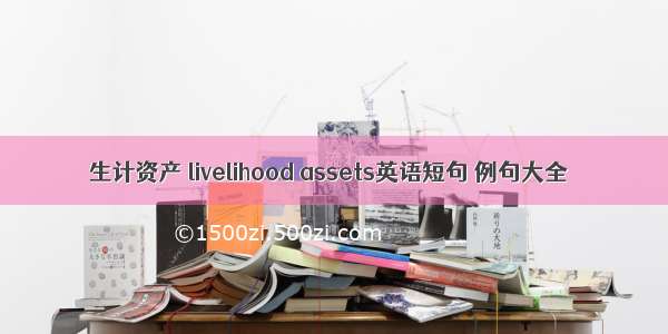 生计资产 livelihood assets英语短句 例句大全