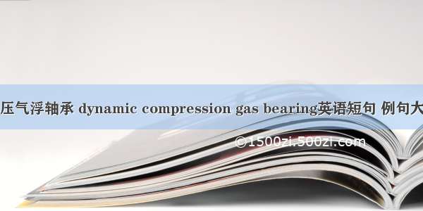 动压气浮轴承 dynamic compression gas bearing英语短句 例句大全