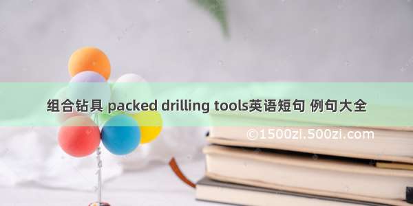 组合钻具 packed drilling tools英语短句 例句大全