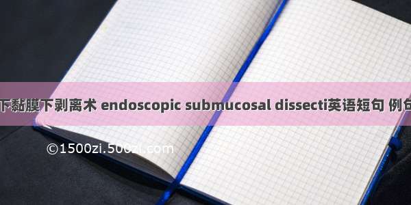 内镜下黏膜下剥离术 endoscopic submucosal dissecti英语短句 例句大全