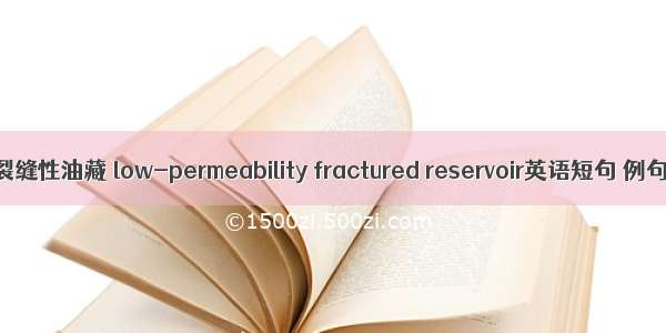 低渗透裂缝性油藏 low-permeability fractured reservoir英语短句 例句大全