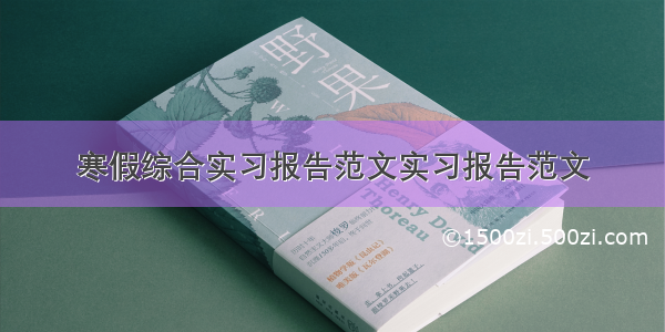 寒假综合实习报告范文实习报告范文