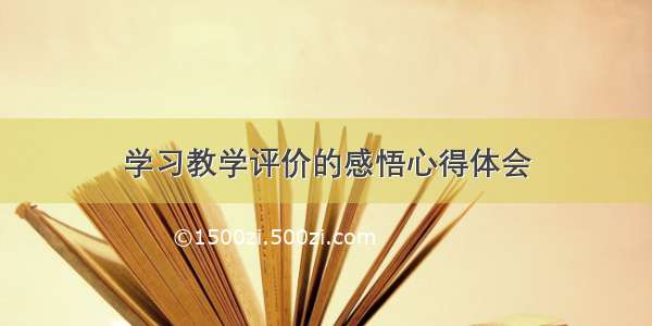 学习教学评价的感悟心得体会