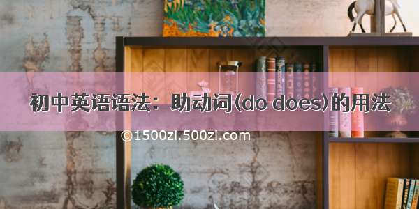 初中英语语法：助动词(do does)的用法