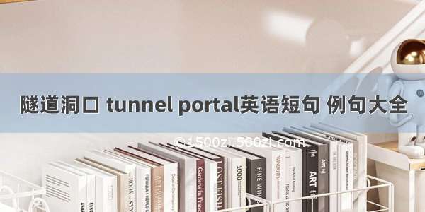 隧道洞口 tunnel portal英语短句 例句大全