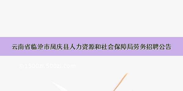 云南省临沧市凤庆县人力资源和社会保障局劳务招聘公告