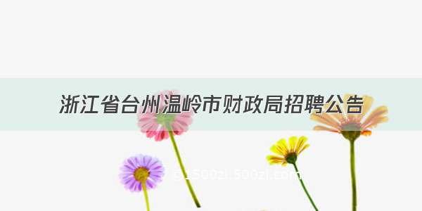 浙江省台州温岭市财政局招聘公告