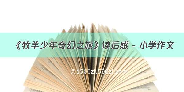 《牧羊少年奇幻之旅》读后感 - 小学作文