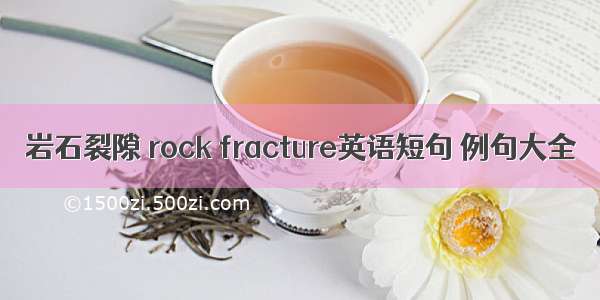 岩石裂隙 rock fracture英语短句 例句大全