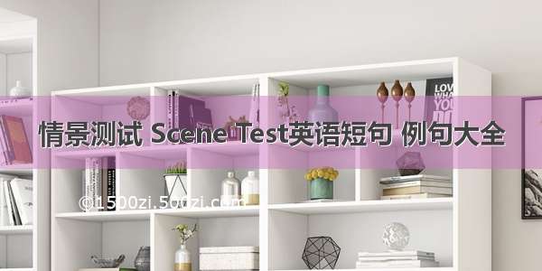 情景测试 Scene Test英语短句 例句大全