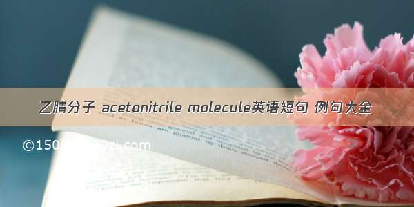 乙腈分子 acetonitrile molecule英语短句 例句大全