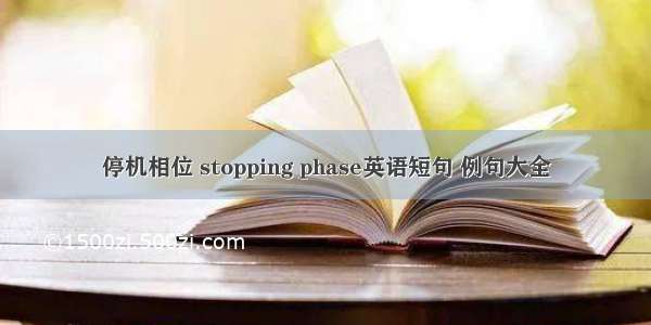 停机相位 stopping phase英语短句 例句大全