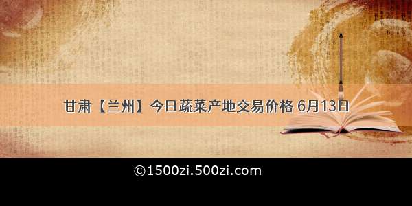 甘肃【兰州】今日蔬菜产地交易价格 6月13日