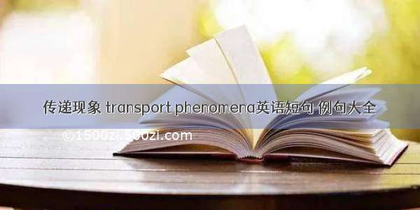 传递现象 transport phenomena英语短句 例句大全