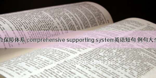 综合保障体系 comprehensive supporting system英语短句 例句大全