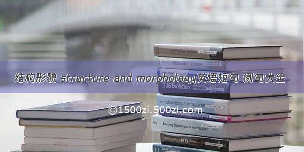 结构形貌 structure and morphology英语短句 例句大全