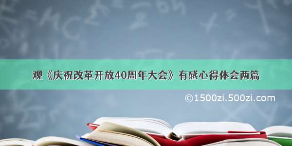 观《庆祝改革开放40周年大会》有感心得体会两篇