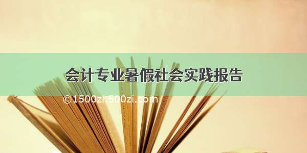 会计专业暑假社会实践报告