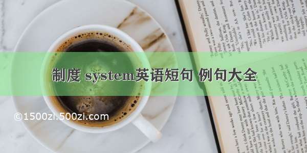 制度 system英语短句 例句大全