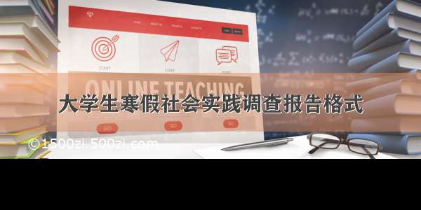 大学生寒假社会实践调查报告格式