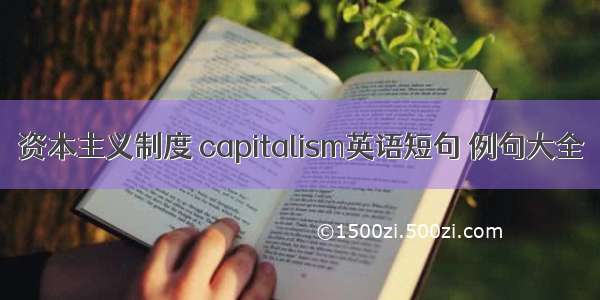 资本主义制度 capitalism英语短句 例句大全