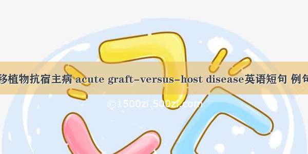 急性移植物抗宿主病 acute graft-versus-host disease英语短句 例句大全