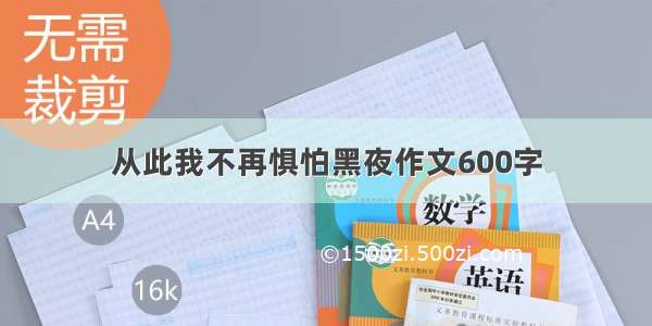 从此我不再惧怕黑夜作文600字