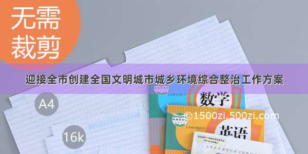 迎接全市创建全国文明城市城乡环境综合整治工作方案