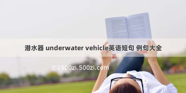 潜水器 underwater vehicle英语短句 例句大全