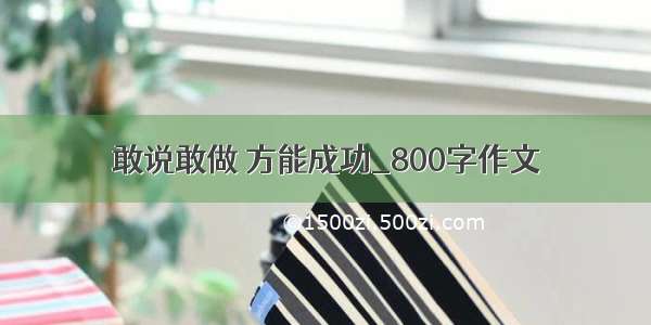 敢说敢做 方能成功_800字作文