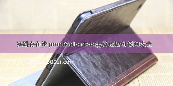 实践存在论 practical ontology英语短句 例句大全