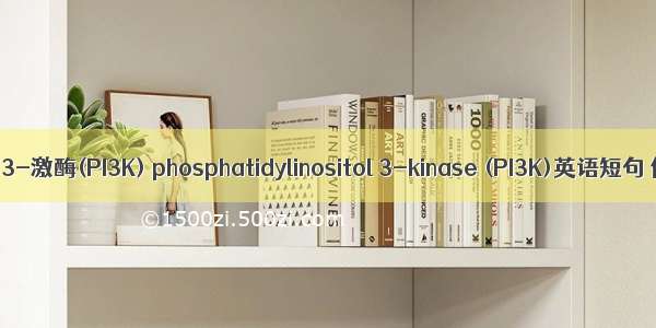 磷脂酰肌醇3-激酶(PI3K) phosphatidylinositol 3-kinase (PI3K)英语短句 例句大全