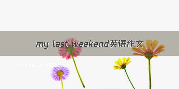 my last weekend英语作文