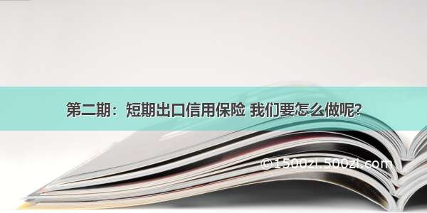 第二期：短期出口信用保险 我们要怎么做呢？