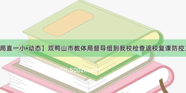 【局直一小•动态】双鸭山市教体局督导组到我校检查返校复课防控工作