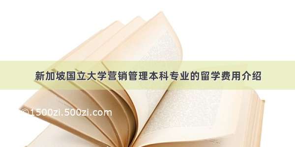 新加坡国立大学营销管理本科专业的留学费用介绍