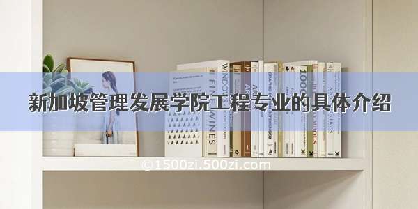 新加坡管理发展学院工程专业的具体介绍