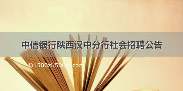 中信银行陕西汉中分行社会招聘公告