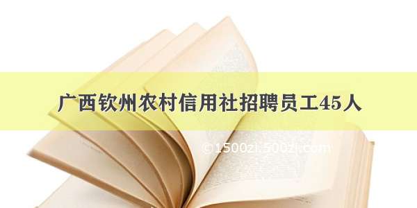 广西钦州农村信用社招聘员工45人