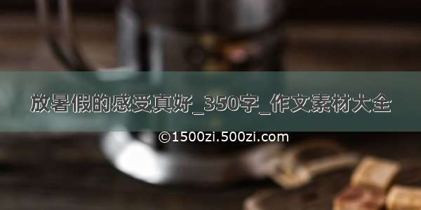 放暑假的感受真好_350字_作文素材大全