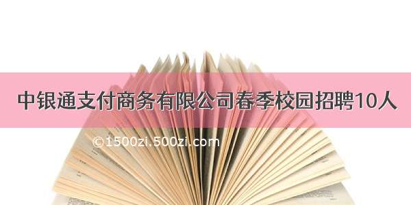 中银通支付商务有限公司春季校园招聘10人